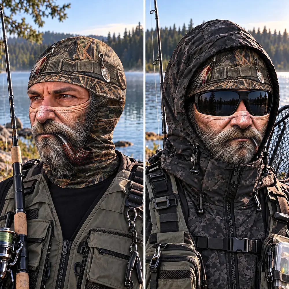 Gag Gift For Men Who Love Fishing, Fishermen, Friend - Personalized Realistic Big Fish Mouth Funny Face Balaclava Face Mask