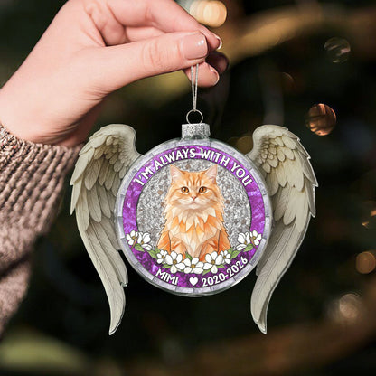 Forever In Our Hearts Custom Photo Pet Loss Stained Glass Art - Personalized Ornament