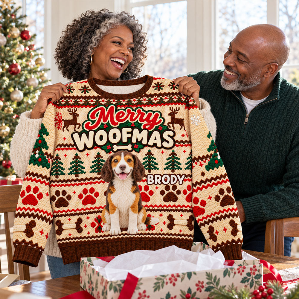 Happy Pawliday - Personalized All-Over-Print Sweatshirt