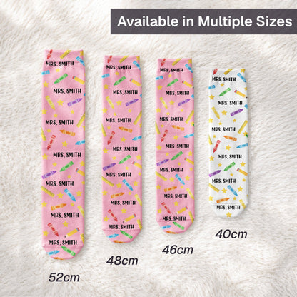 Teacher Off Duty Funny Gift - Personalized Socks