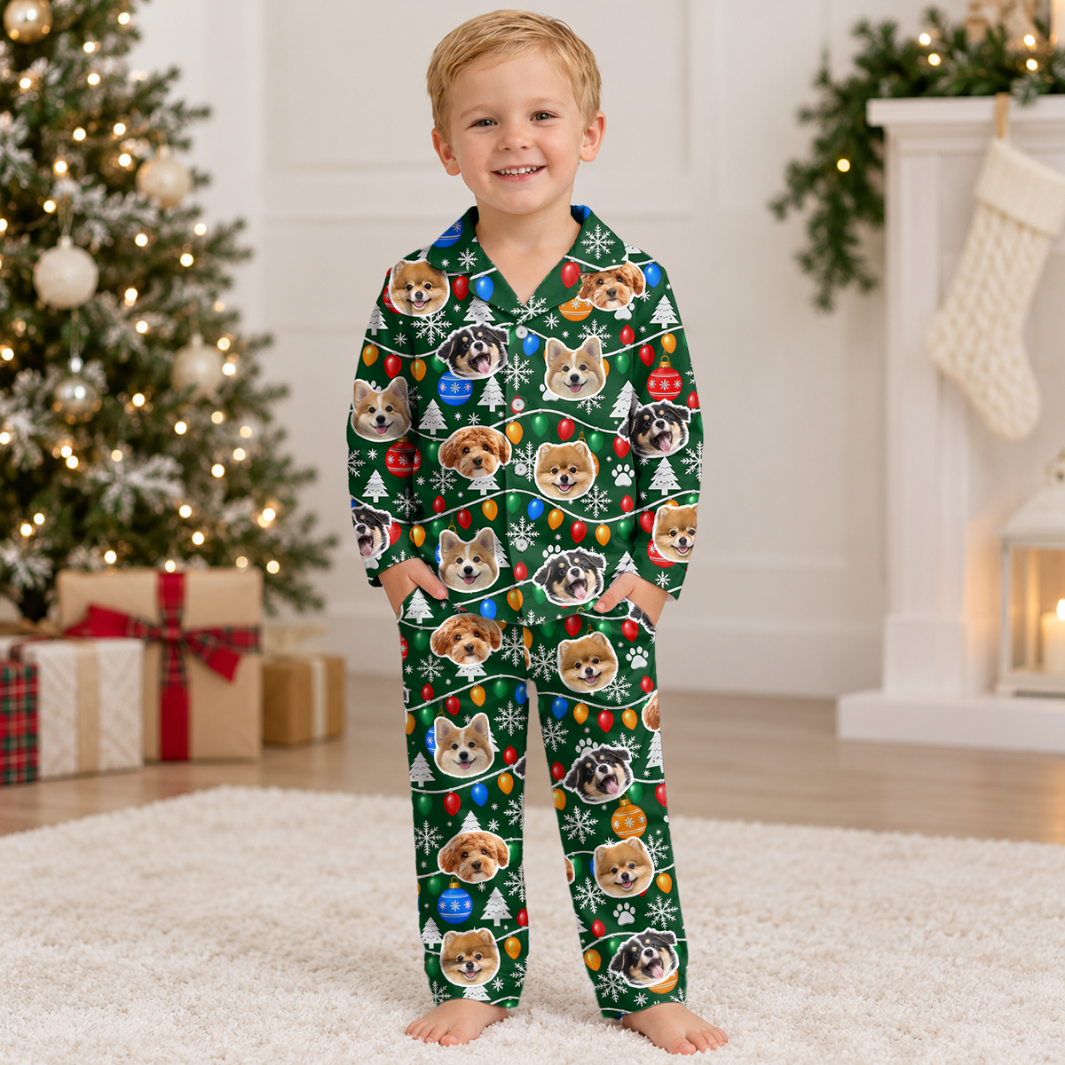 Personalized Pet Face Christmas Pajamas Holiday Gift For Kids LM32 670413