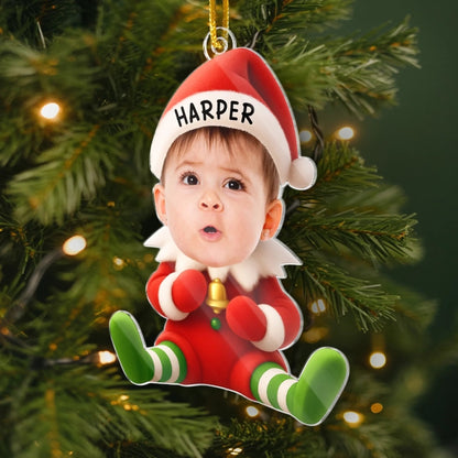 Custom Photo Acrylic Ornament - Personalized Christmas Birthday Gifts For Kids - Christmas Wonder In Tiny Hands
