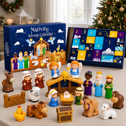Christmas Nativity Advent Calendar - 24-Day Countdown Gift for Kids