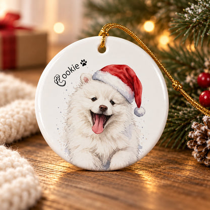Custom Dog Cat Photo Christmas Ceramic Ornament, Keepsake Gift For Pet Lovers LM32 670369