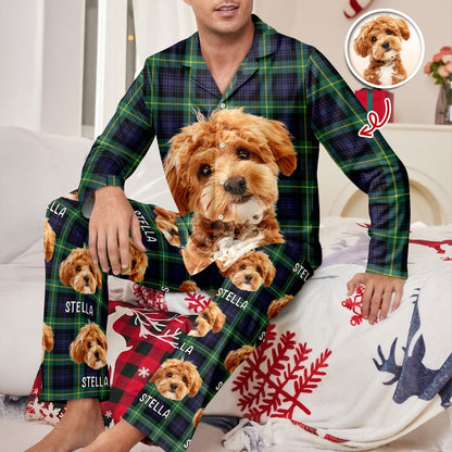 Custom Dog Photo Winter Pattern Pajamas Funny Gift For Dog Lovers CH07 896908