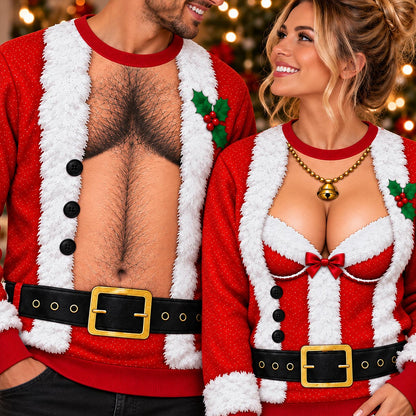 Sleighing The Game, Baring The Chest - Personalized 3D Sweatshirt