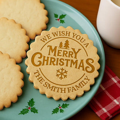 Personalized We Wish You A Merry Christmas Cookie Stamp - Holiday Baking Gift For Family LM32 670517