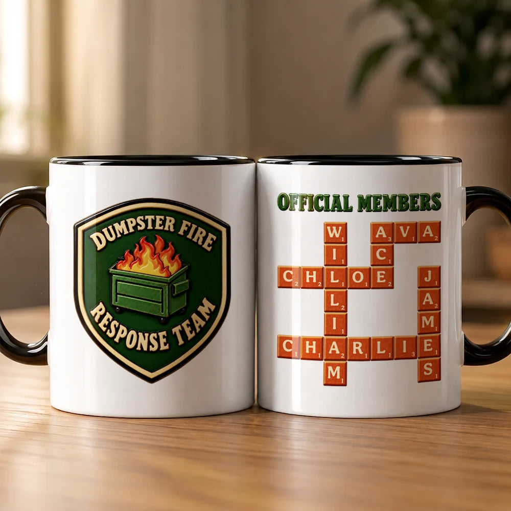Funny Gift For Coworker - Personalized Crossword Dumpster Fire Response Team Mug