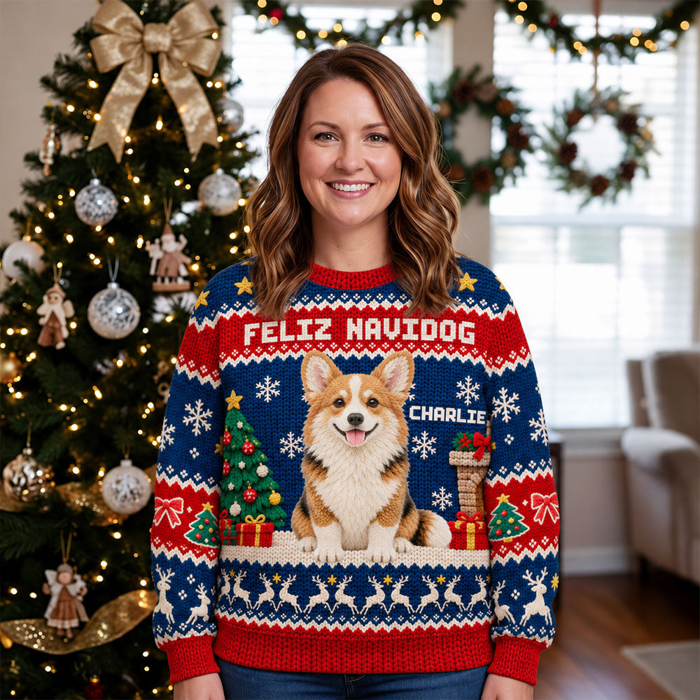 Merry Woofmas - Personalized All-Over-Print Sweatshirt