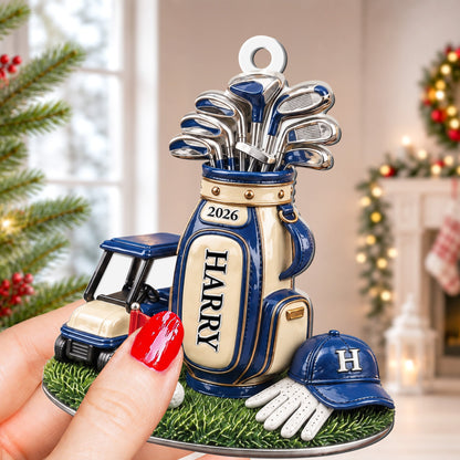 Golf Bag 3D Relief Acrylic Xmas For Golf Lover Golfer Dad - Personalized Ornament
