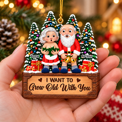 I Want To Grow Old With You - Personalized Couple Ornament Vr2 New VH01