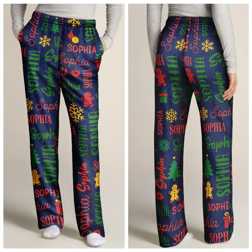Matching Christmas Gift For Family - Personalized Member Names Pajama Pants