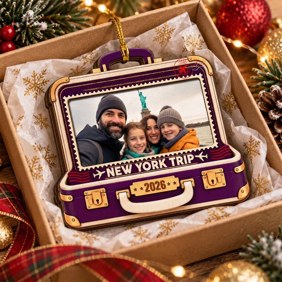 Memories From Our Travels - Personalized 2-Layered Wood Ornament