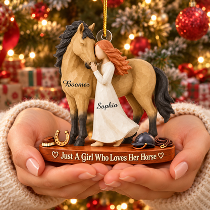 Personalized Just A Girl Who Loves Her Horse Christmas Ornament, Horse Lover Gift VH01