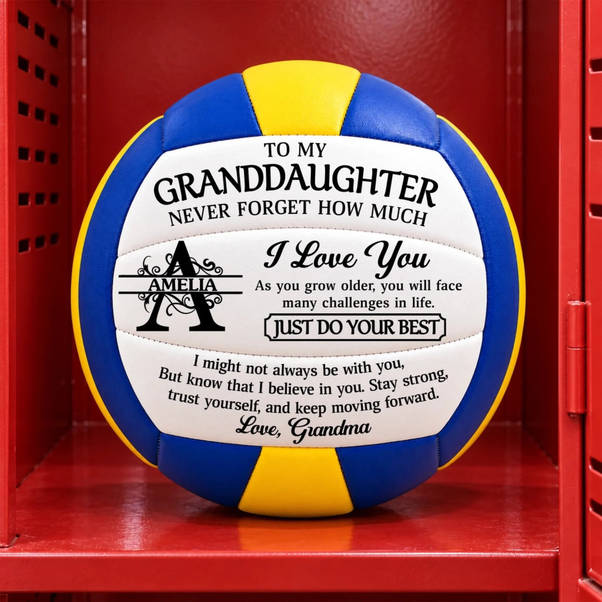 Custom Name Volleyball Gifts for Granddaughter - Personalized Volleyball