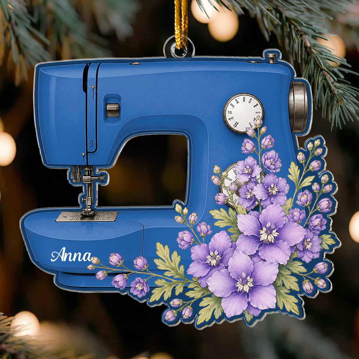 Custom Name, Sewing Machine Christmas Gift For Sewing Lover, Tailor - Personalized Ornament