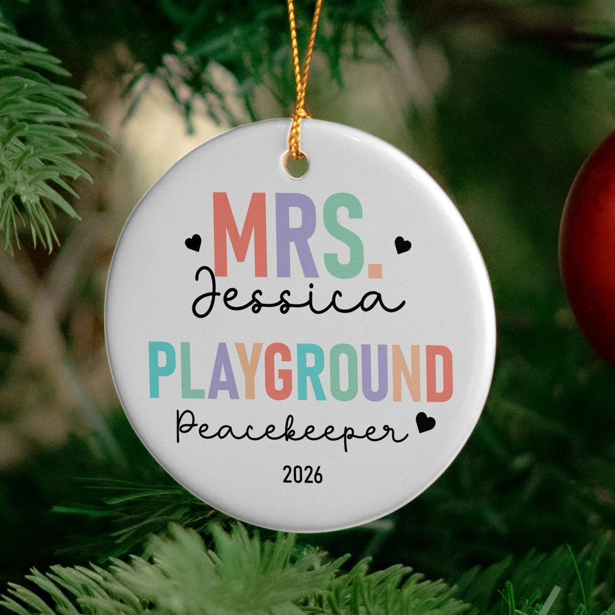 Tiny Human Tamer Teacher Appreciation Year End Gift - Personalized Ornament