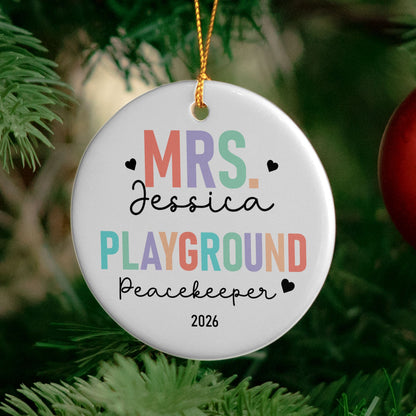 Tiny Human Tamer Teacher Appreciation Year End Gift - Personalized Ornament