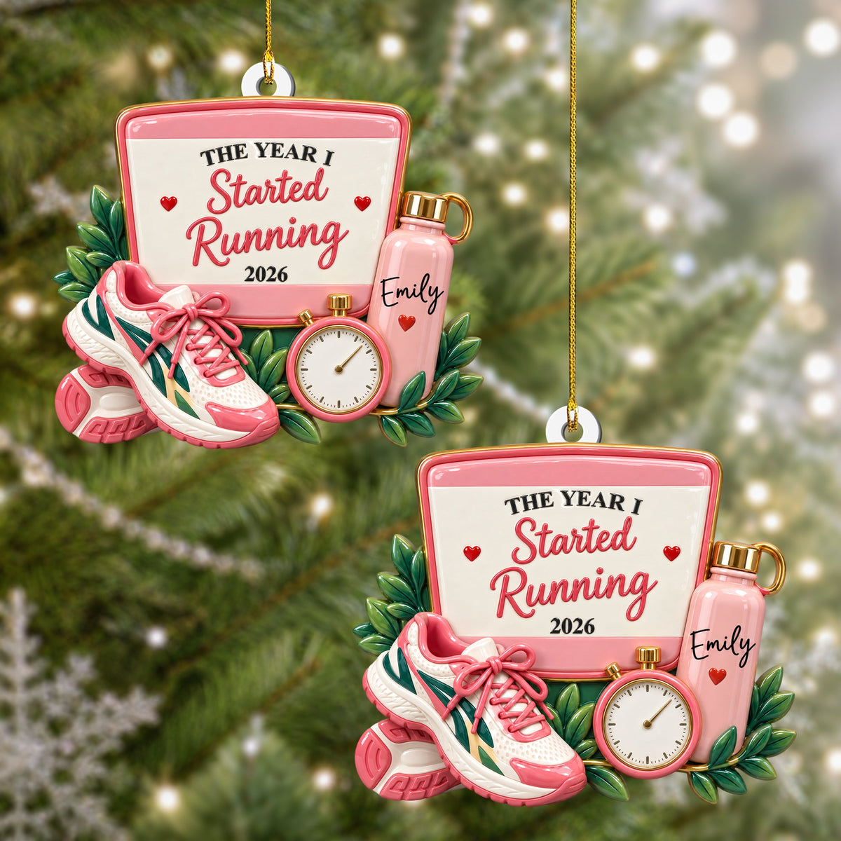 The Year I Started Running - Personalized Ornament