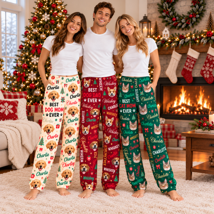 Custom Photo Best Dog Dad, Dog Mom, Cat Dad, Cat Mom Ever Sweatpants HA75 57000