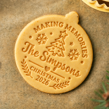 Personalized Family Name Making Memories Christmas Cookie Stamp, Holiday Baker Gift HO82 904124