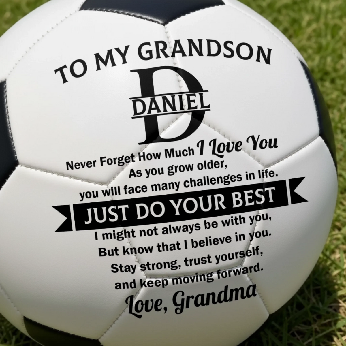 Custom Name Soccer Gifts for Grandson - Personalized Soccer Ball