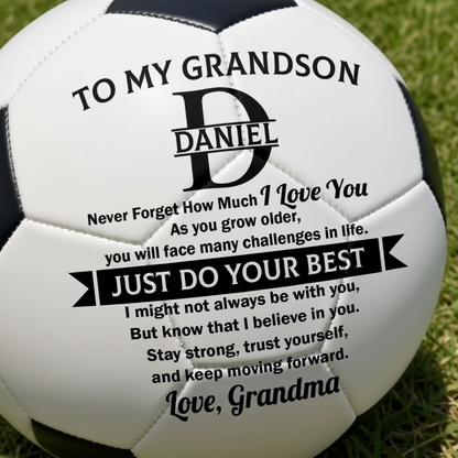 Custom Name Soccer Gifts for Grandson - Personalized Soccer Ball