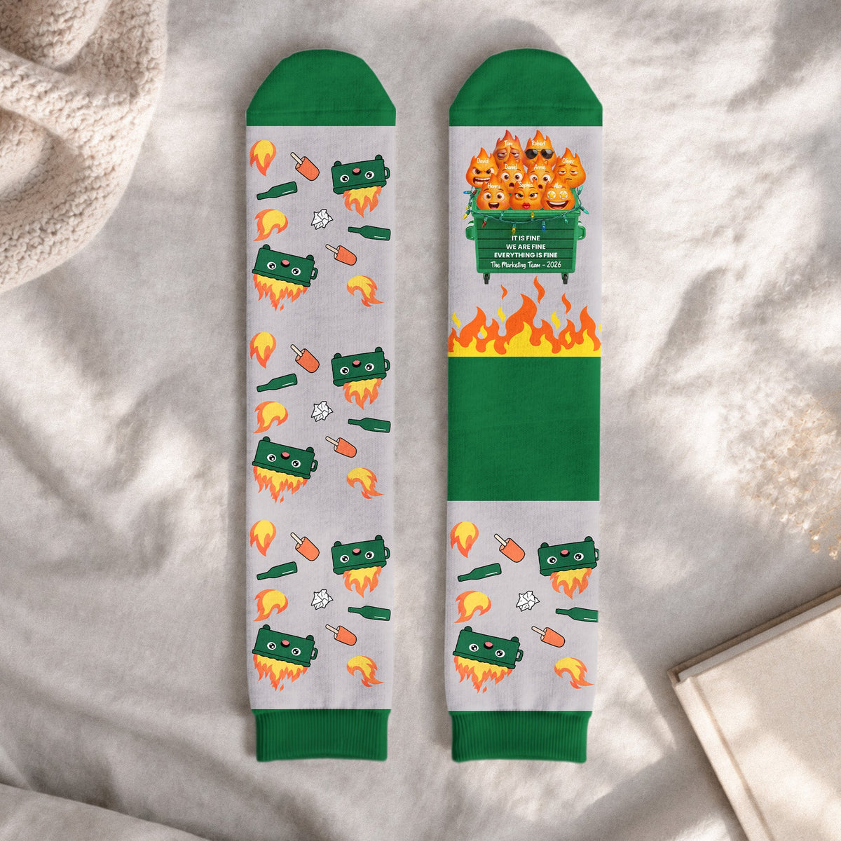 It's Fine We're Fine Everything's Fine Funny Bulk Gifts Coworker - Personalized Socks