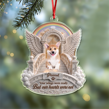 Custom Photo Pet Memorial Angel Wings 3D Effect Acrylic Ornament HO82 903960