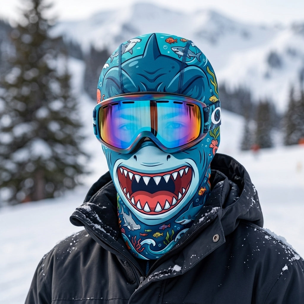 Funny Face Mask Xmas Gift For Kids Skier Snowboarder - Personalized Mask