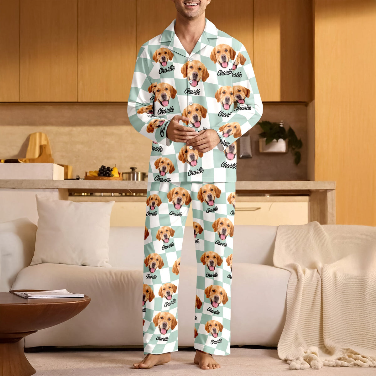 Molt Custom Dog Cat Face Gingham Pattern Pajamas For Dog Cat Lovers Lm32 897259