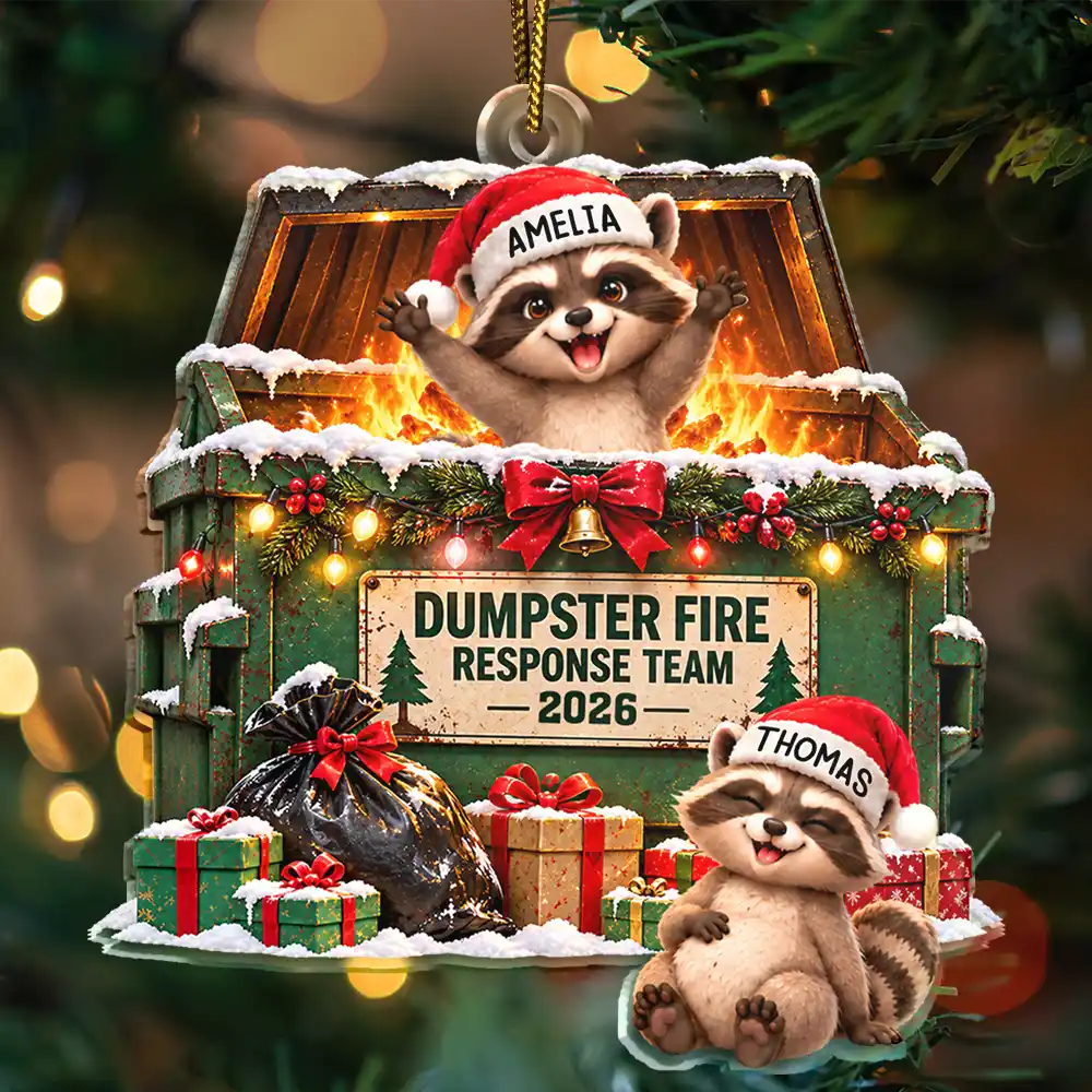 Funny Christmas Gift For Coworkers - Personalized Dumpster Fire Response Team Acrylic Ornament