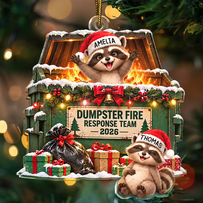 Funny Christmas Gift For Coworkers - Personalized Dumpster Fire Response Team Acrylic Ornament