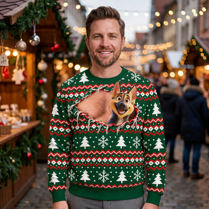 Custom Christmas Sweatshirt for Dog Dad, Dog Lovers • Forever Sassy - Personalized All-Over-Print Sweatshirt