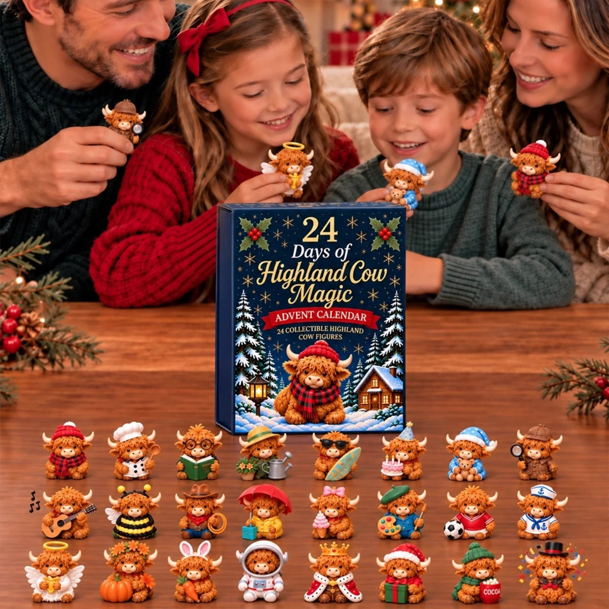 Christmas 24 Days of Highland Cow Magic - Highland Cow Advent Calendar
