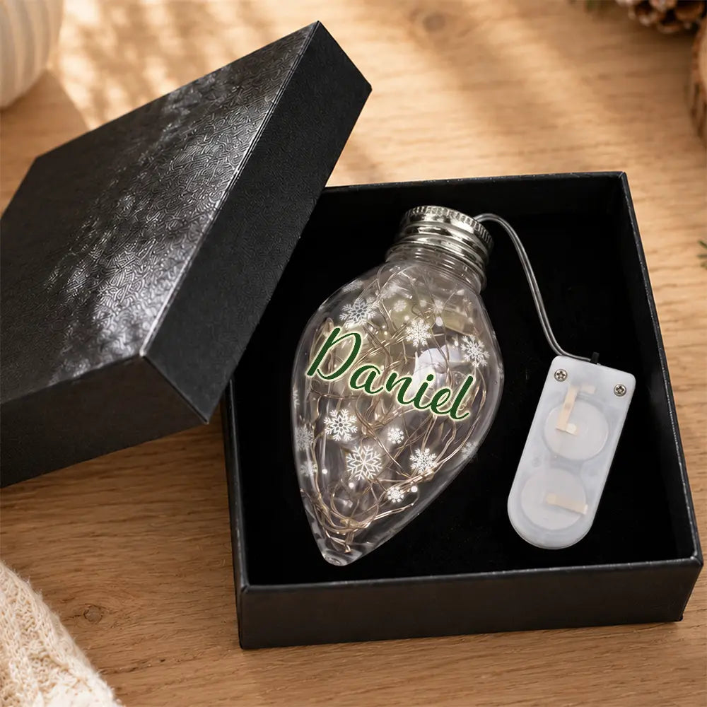 Christmas Decoration For Family - Personalized Ornament With Name Chili Bulb LED Light