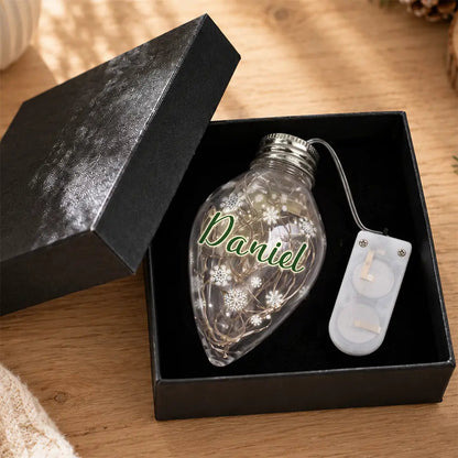 Christmas Decoration For Family - Personalized Ornament With Name Chili Bulb LED Light