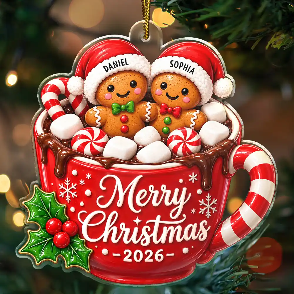 Christmas Gift For Family - Personalized Gingerbread Acrylic Ornament