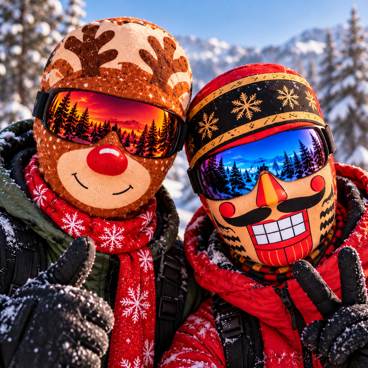 Funny Christmas Face Mask, Xmas Gift For Kids Skier Snowboarder - Personalized Mask