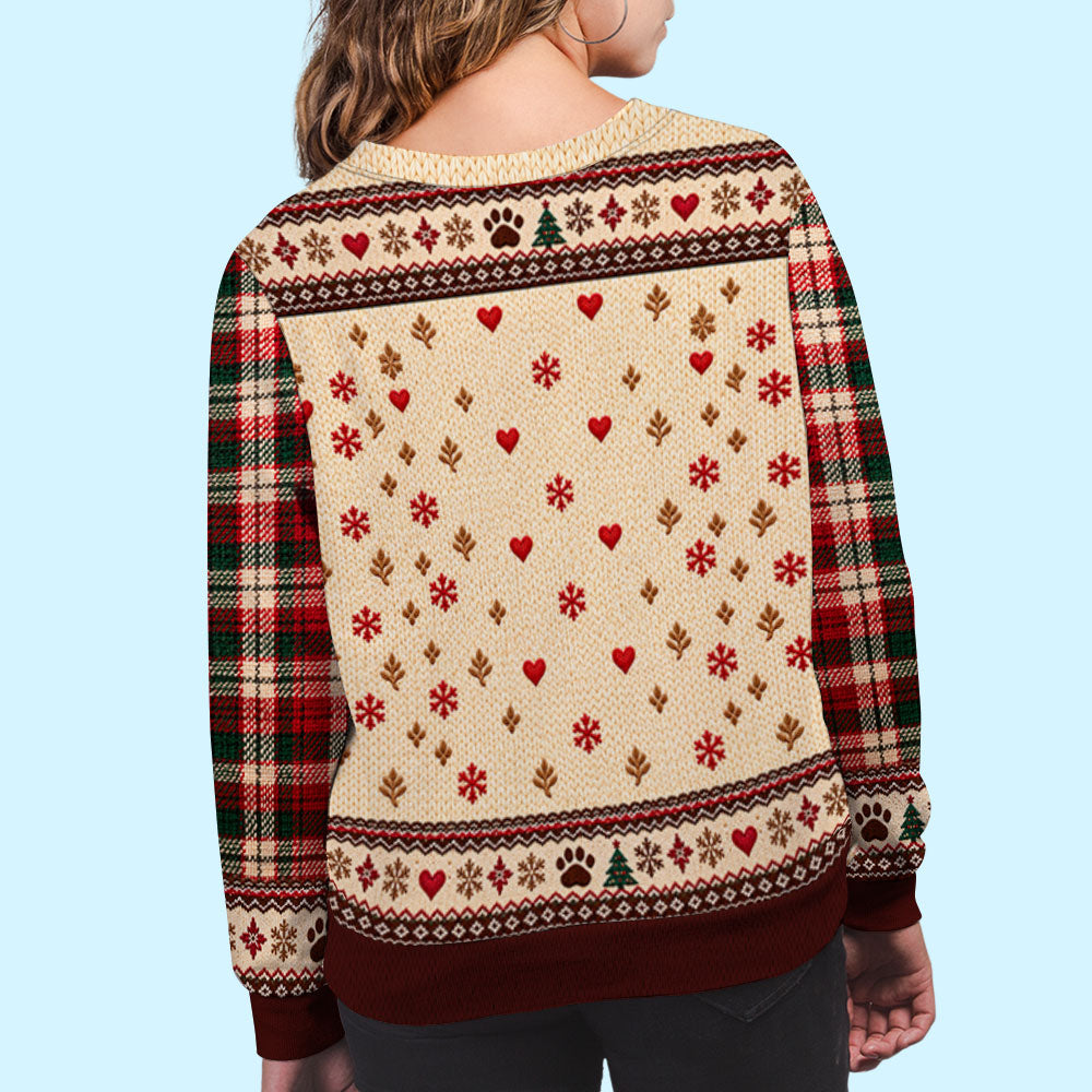 Custom Christmas Sweatshirt for Dog Mom, Dog Dad • Sleeping Dog - Personalized All-Over-Print Sweatshirt