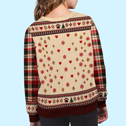 Custom Christmas Sweatshirt for Dog Mom, Dog Dad • Sleeping Dog - Personalized All-Over-Print Sweatshirt