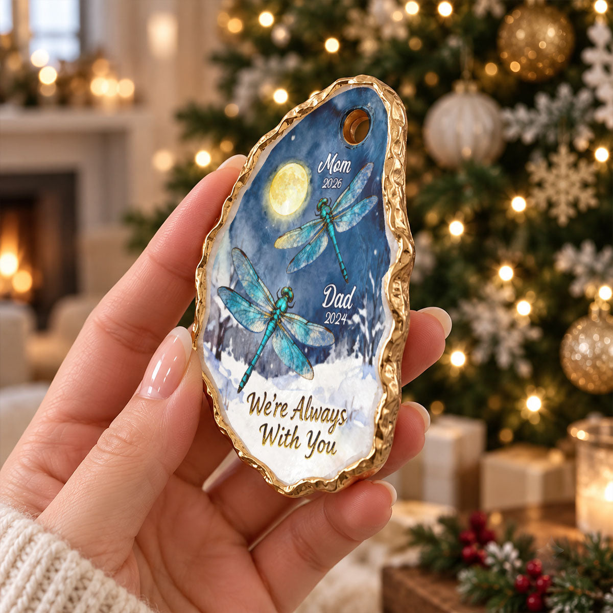 We're Always With You - Personalized Oyster Shell Ornament