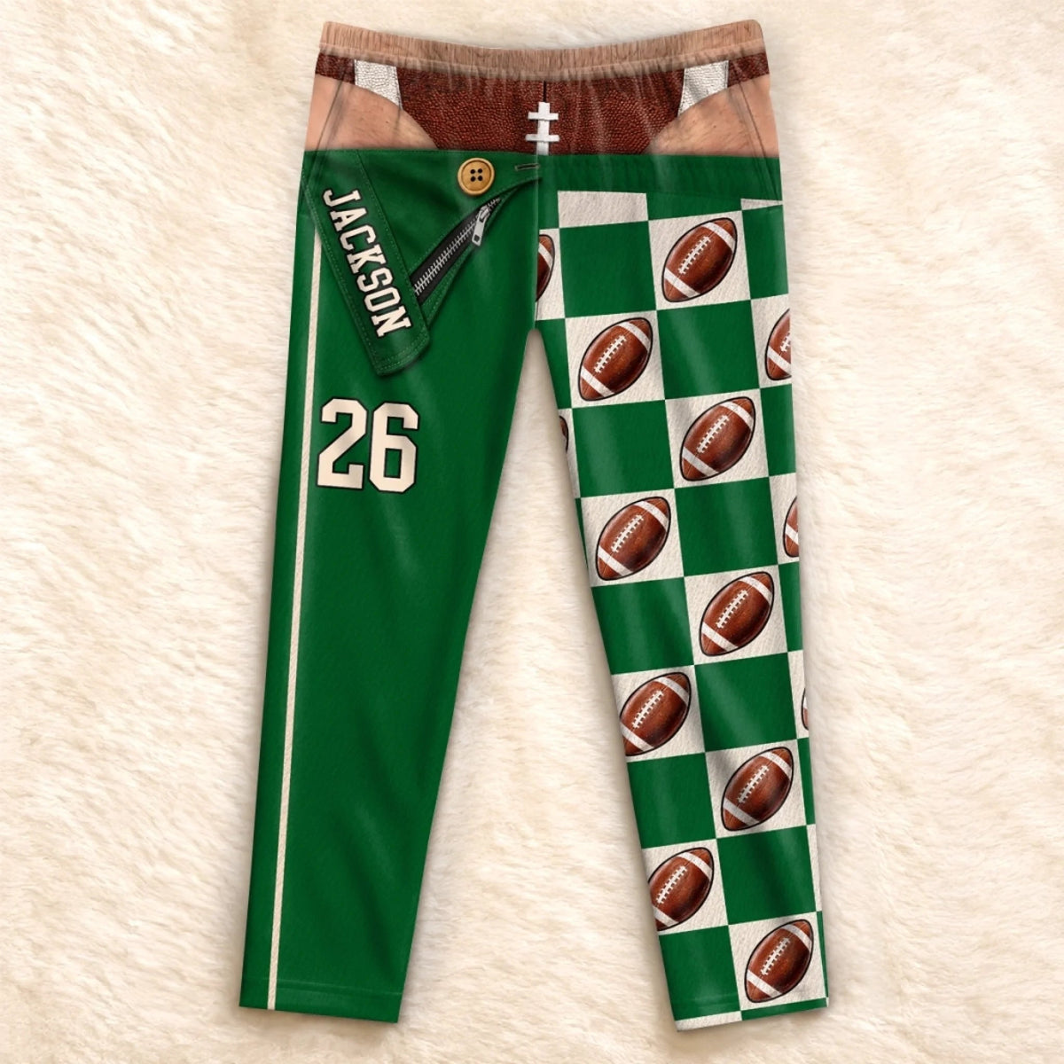 Custom Name and Number Football Gifts for Men - Personalized Pajamas Pants