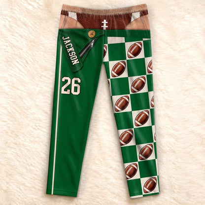 Custom Name and Number Football Gifts for Men - Personalized Pajamas Pants
