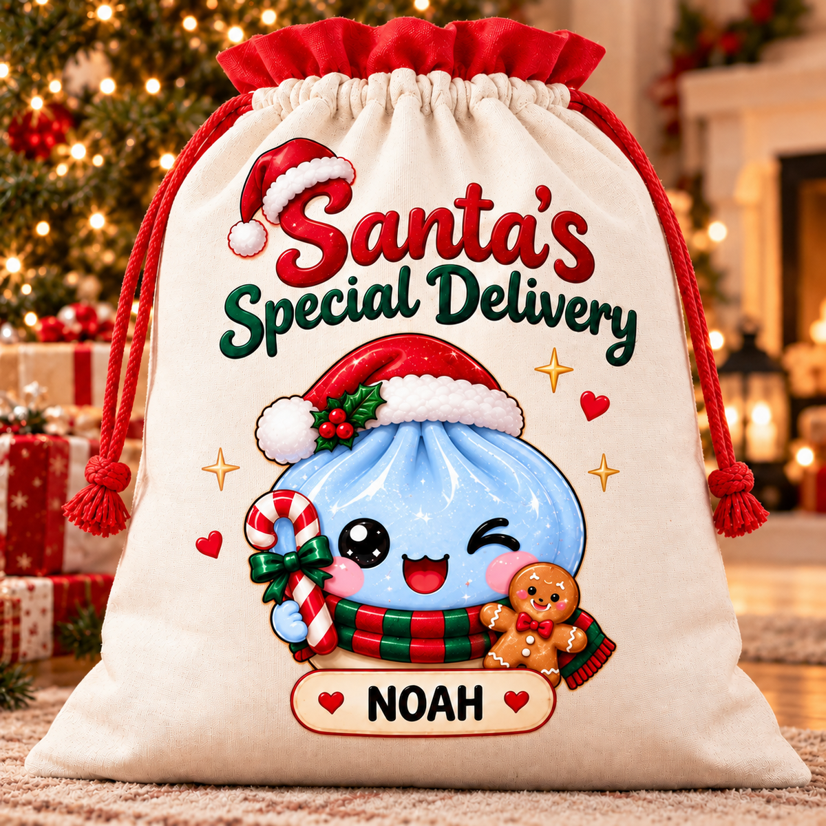 Personalized Dumpling Dim Sum Christmas Sacks Special Delivery For Kids Christmas Gift CH07 180760
