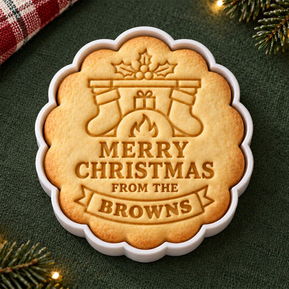 Personalized Family Name Merry Christmas Cookie Stamp For Holiday Party CH07 181066