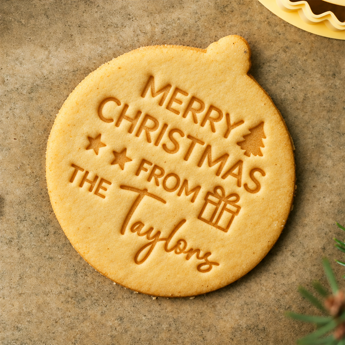 Personalized Name Merry Christmas From Cookie Stamp, Holiday Baker Gift HO82 904110