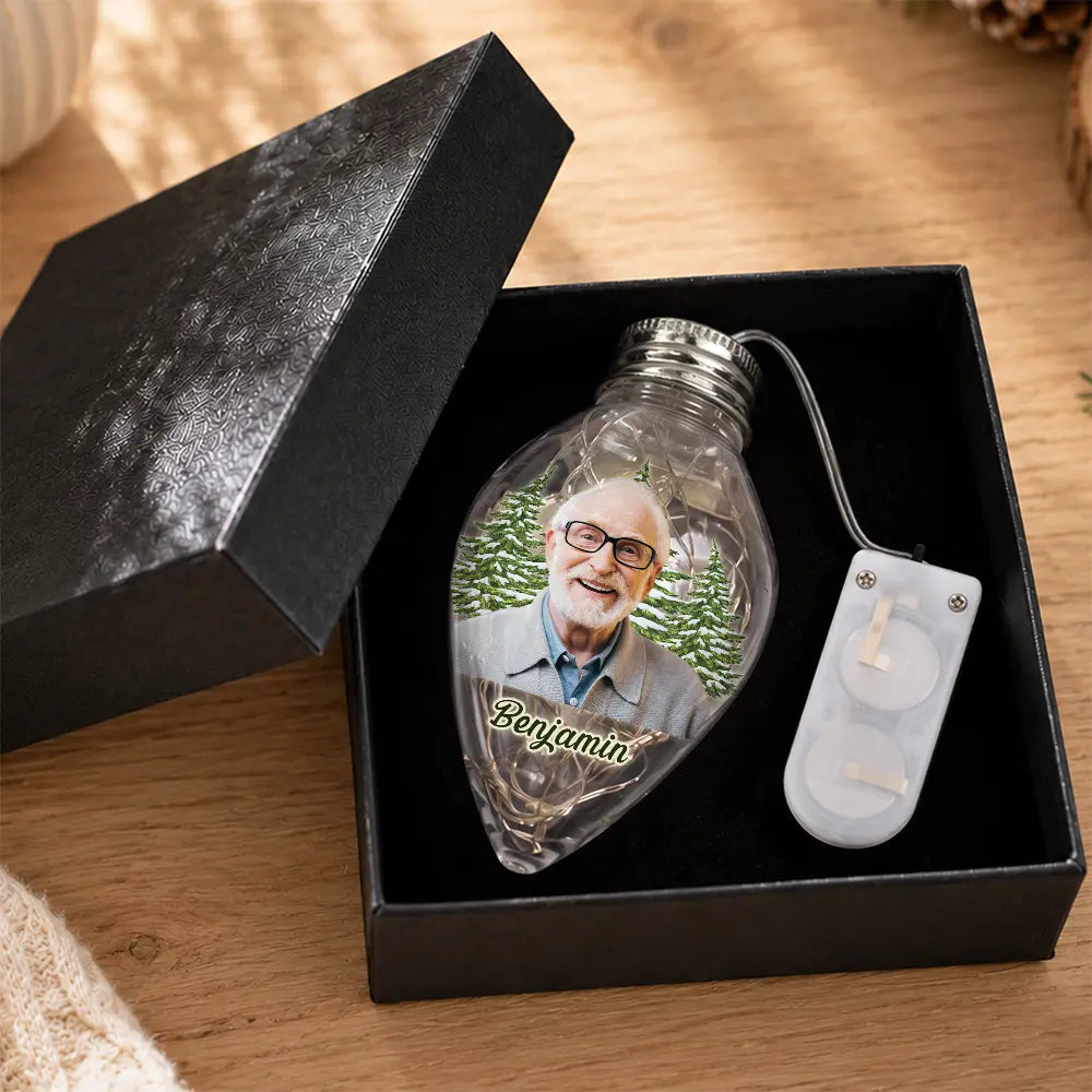 Christmas Gift For Family Kids Pet Lovers - Personalized Custom Photo Christmas Together Family Chili Bulb LED Light