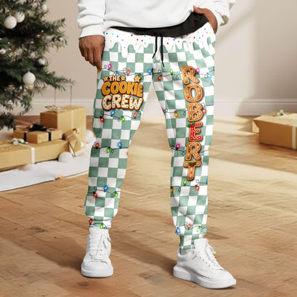 Personalized The Cookie Crew Christmas Sweatpants And Pajamas Pants For Family, Custom Name Holiday Pants LM32 670121