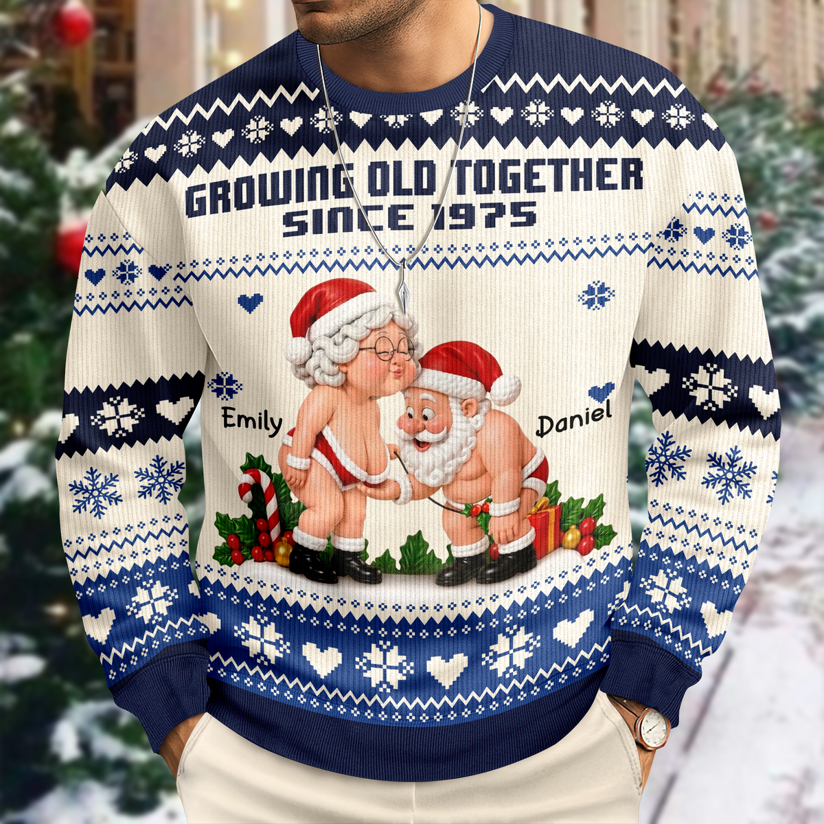 Personalized Growing Old Together Couple Ugly Sweater Christmas Couple Gift HA75 919528